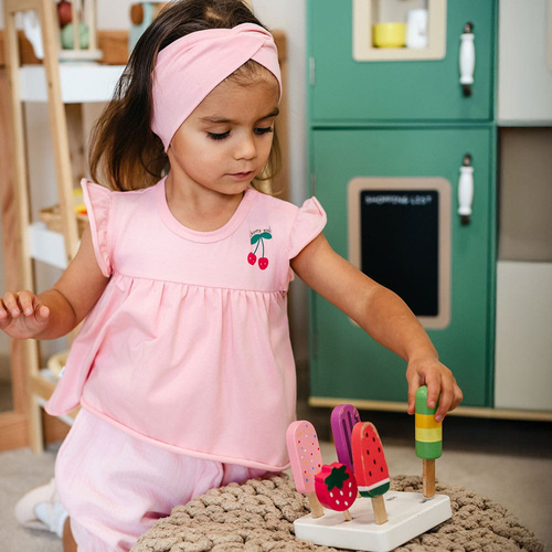 Body tunica bambina Eevi Cherry rosa ciliegie cotone