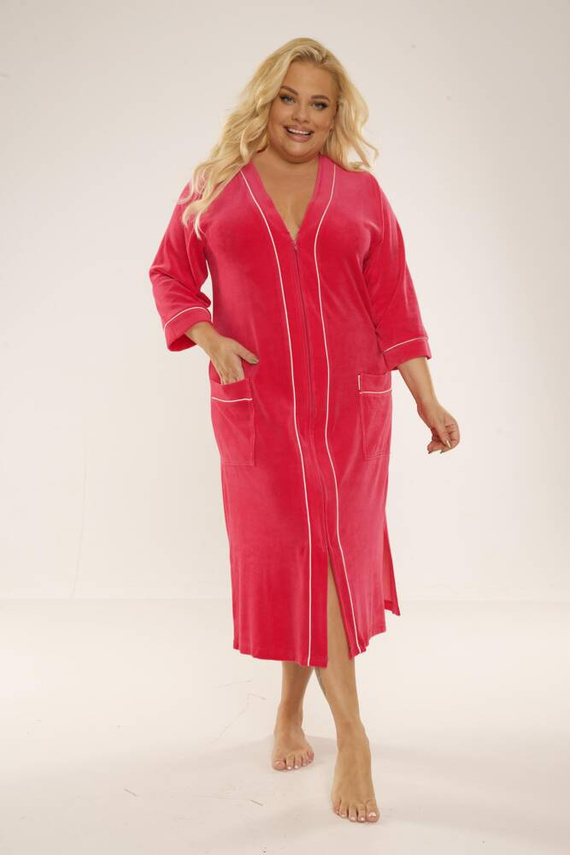 974 / 352 Vestaglia da donna in Velour Forex - lampone