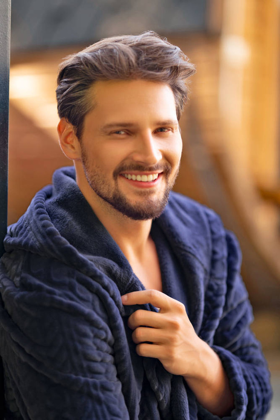 Zygmunt Accappatoio da uomo con cappuccio Moda italiana - blu navy