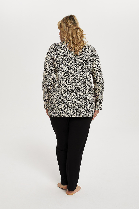 Abisynia Pigiama donna manica lunga, pantaloni lunghi Moda italiana - stampa/nero