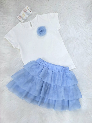 Blusa bambina Bambarillo crema elegante comoda per uso quotidiano blue