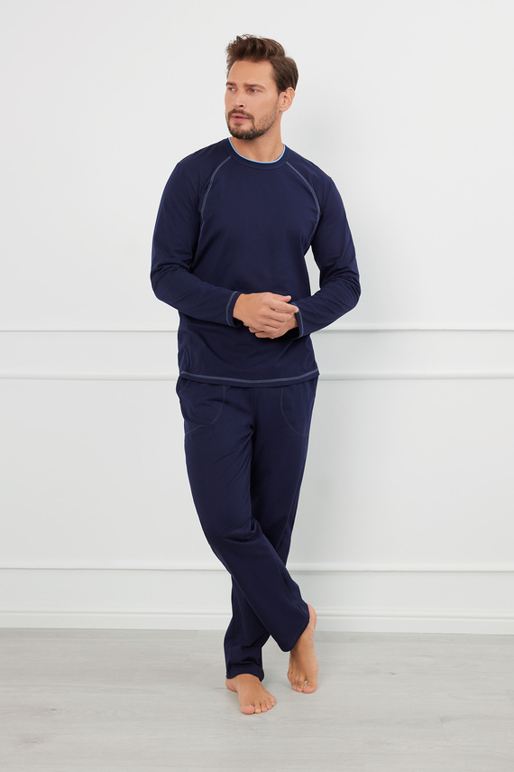 Salomon Pigiama uomo manica lunga, pantaloni lunghi Moda italiana - blu navy/blu