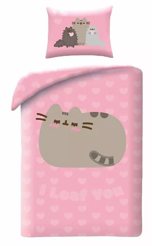 Biancheria da letto Halantex Pusheen 140x200 rosa con federa 70x90