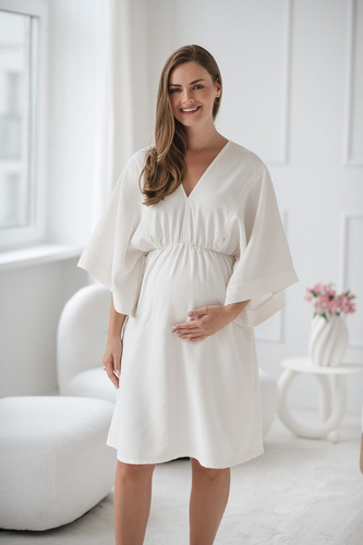 Mama Zen Milk&Love abito premaman e da allattamento color crema - kimono con cerniere, modal