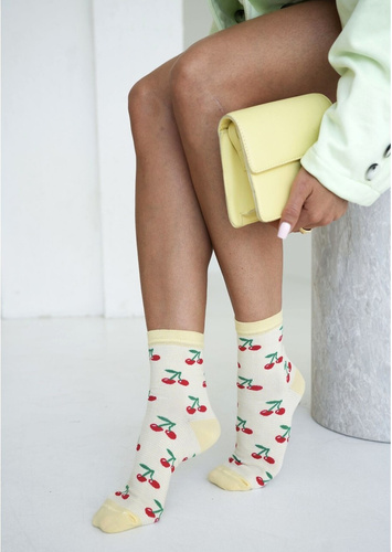 Calze donna Milena 0200-256 ciliegie burro in cotone