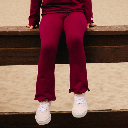 Simply Comfy Leggings per bambini Eevi maroon - 100% cotone, comodi e alla moda
