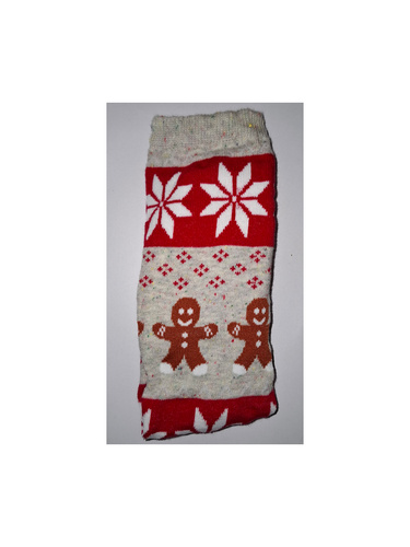 1283-040 Cake Socks Milena - calzini festivi da donna con motivo a biscotti, melange chiaro