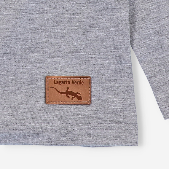 KAR-1018 Camicetta a maniche lunghe bambino Lagarto Verde grigio - cotone con elastan, produzione polacca