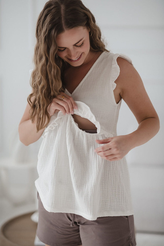 Milky Butterfly Camicetta maternità e allattamento - comfort e stile Milk&Love crema