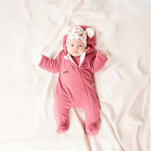 216270 Tuta Lala Luna Nicol - tuta da bambino rosa con orecchie, taglia 56-68