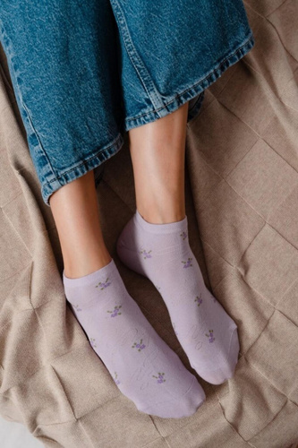 Stopki damskie Steven 114 Summer in cotone sottili per sneakers viola chiaro 171
