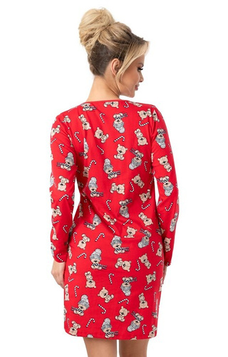 Bear Camicia da notte Donna - cotone, festosa, con tasche