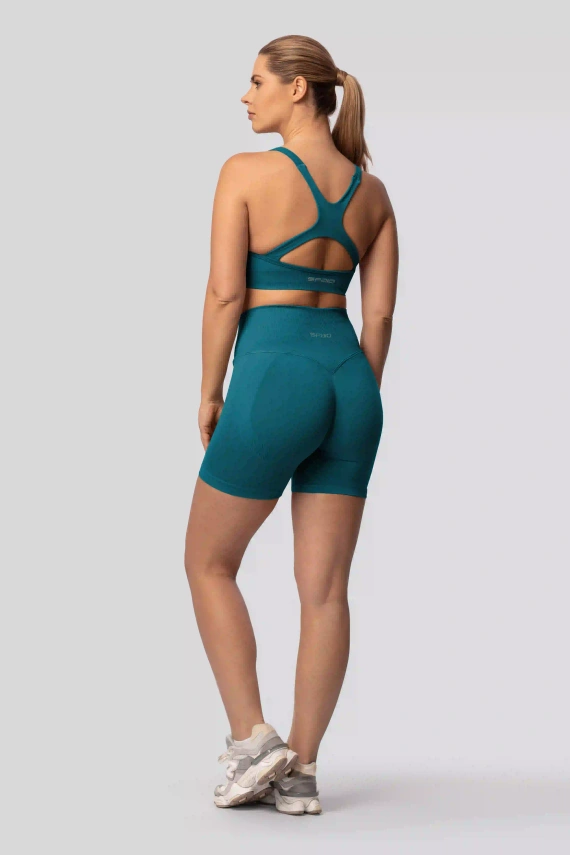 Spaio PUSH-UP PRO shorts modellanti senza cuciture vita alta fitness tale blue