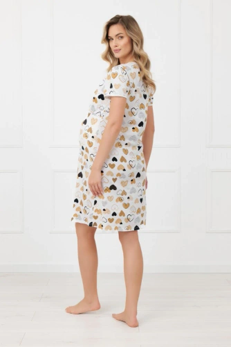 Camicia da notte premaman Ariela Italian Fashion - manica corta, cotone