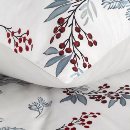 Biancheria da letto natalizia Peace Eurofirany in microfibra bianca con renne e rami