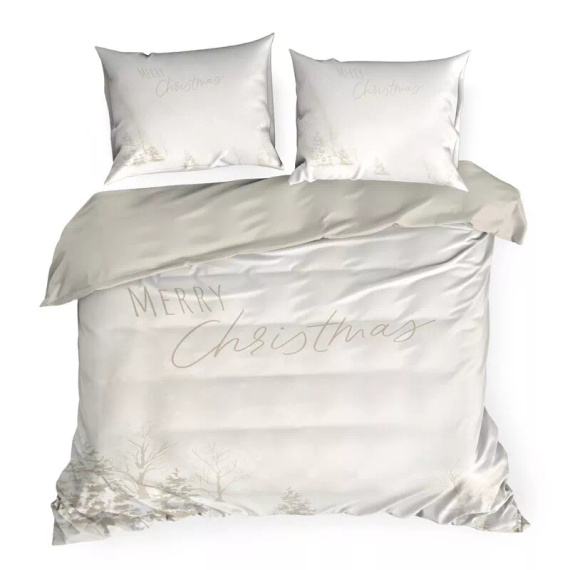 Biancheria da letto natalizia a fiocco di neve in microfibra Eurofirany, morbida, leggera e di facile manutenzione, con chiusura a zip