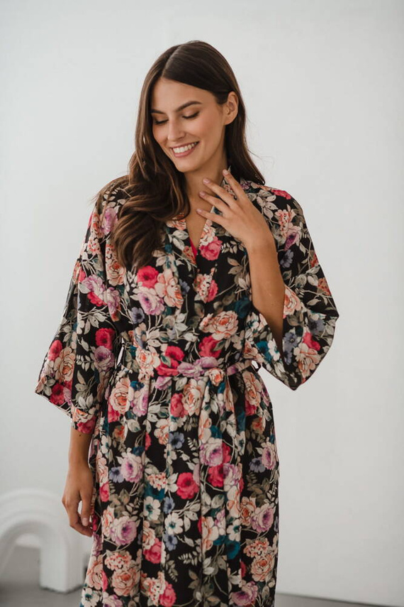 Garden Szlafrok bambusowy z lnem Milk&Love 