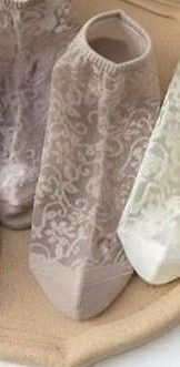 CC-251112 – fantasmini donna in cotone con rete floreale beige