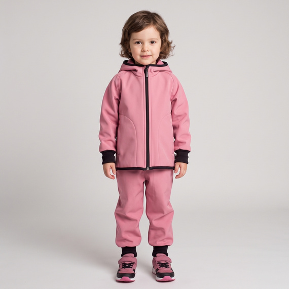 229001 Nicol Giacca softshell bambina con cappuccio, pile, riflettente