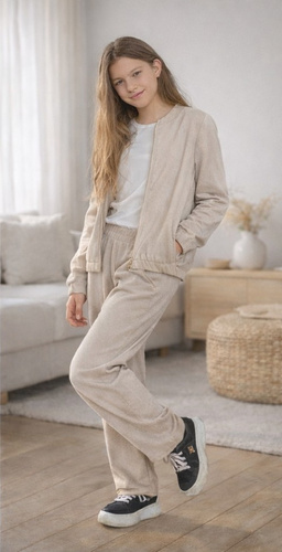 Pantaloni Bambarillo Cord beige baby cord con tasche