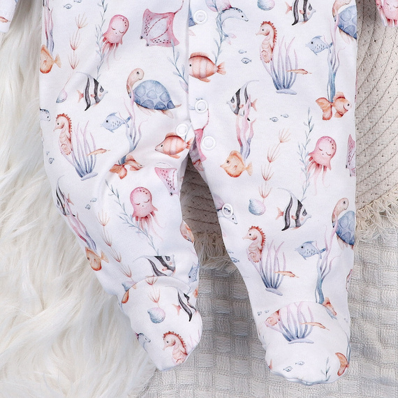 ABN-5479 Pigiama per bambini Nini del Mondo Sommerso - cotone organico, comodi bottoni a pressione