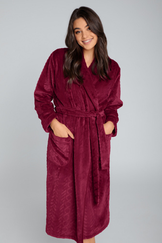 Bona Vestaglia da donna in pile Moda italiana - marrone