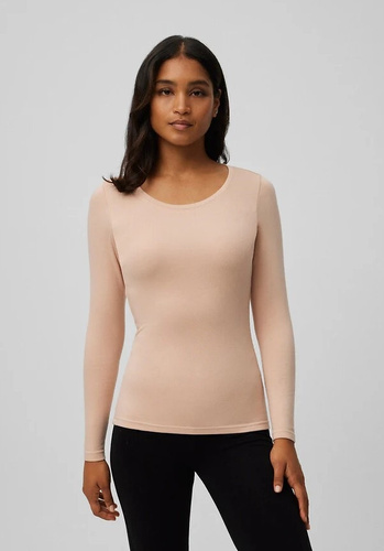 T-shirt termica da donna Ysabel Mora 70017 nude - morbida, traspirante, ipoallergenica, a maniche lunghe