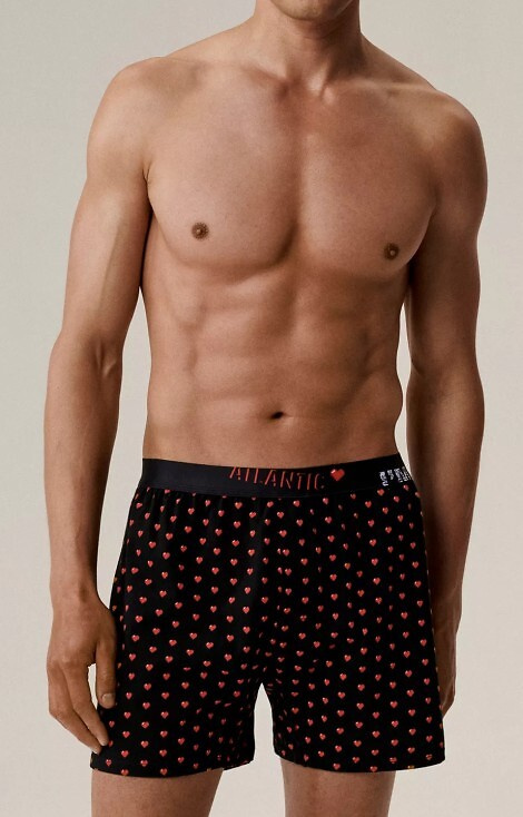 2GMB-011 Boxer Atlantic da uomo - cotone, stampa cuore, confezione da 2 pezzi