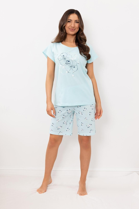 Pigiama donna Regina 4003 cotone corto stampa floreale comodo
