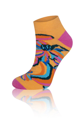 S141S Zanzi calze con piede Italian Fashion - tousled/yellow/pink