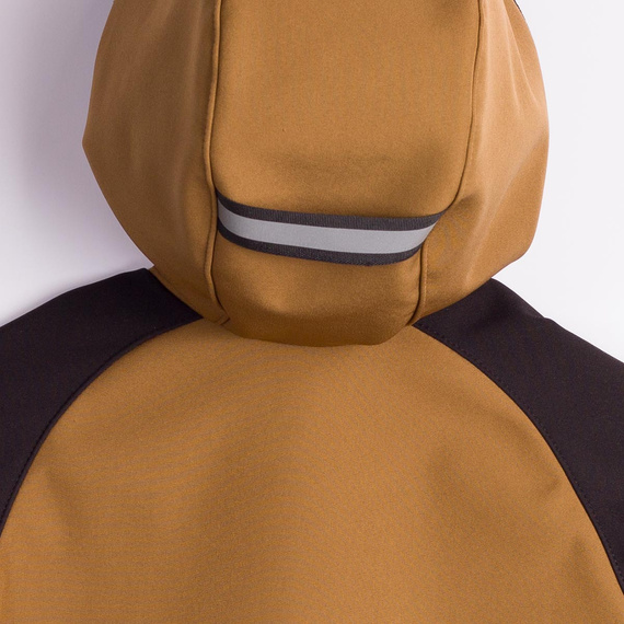 229020 Nicol Giacca softshell bambino con pile, cappuccio, rifrangente - oliva