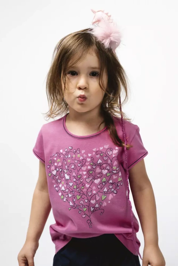 Ontega Pigiama bambina Moda italiana - amaranto/blu scuro