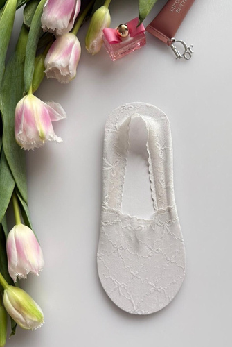 Ballerine donna Magnetis in pizzo con silicone – calzini invisibili white