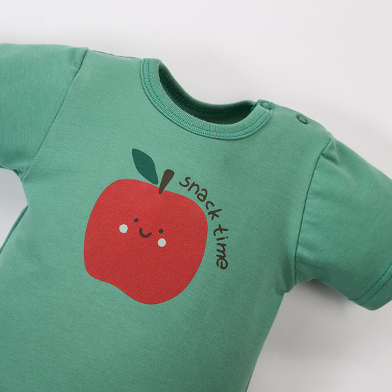 Body neonato Eevi Snack Time manica corta cotone elastico comodo