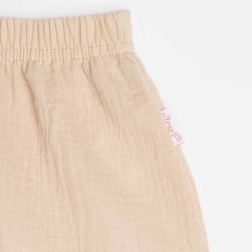 Shorts da ragazza Nicol 224317 in mussola 100% cotone estivi beige