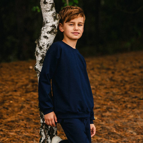 Simply Comfy Felpa per bambini Eevi - oversize, 100% cotone, blu navy