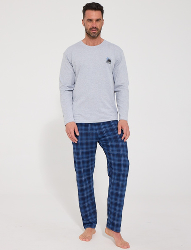 Pigiama uomo Cornette 124/339 Grizzly grigia in cotone con pantaloni lunghi