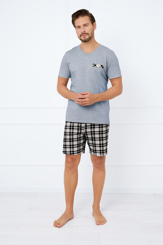 Klark Pigiama uomo a maniche corte, pantaloncini Moda italiana - melange/stampa