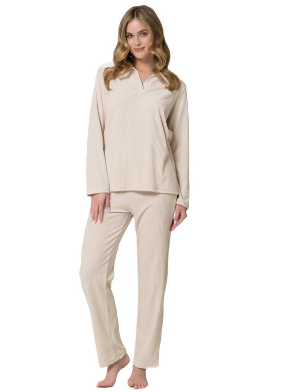 Leveza 1799 Zenobia Pigiama Donna 100% Cotone Rosa Manica Lunga