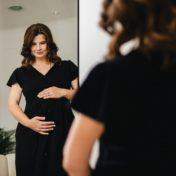 Linda Camicia sbottonata in gravidanza Eevi nero - per allattamento, elastica, traspirante, qualità polacca