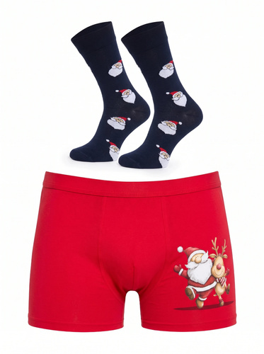 Cornette Gift 914/06 completo uomo natalizio boxer e calzini Babbo Natale renna