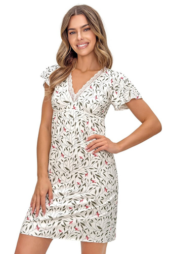 Camicia da notte Melisa Donna – viscosa, scollo a V con pizzo