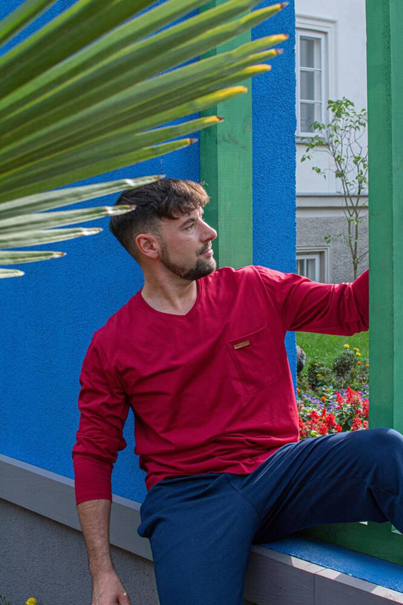 683 Kevin Forex Pigiama da uomo - marrone - blu navy