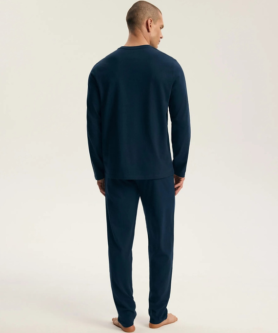Henderson Froze 45492 Pigiama Uomo Lunga 100% Cotone Navy
