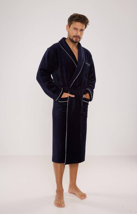 735 Manuele vestaglia da uomo De Lafense - blu navy