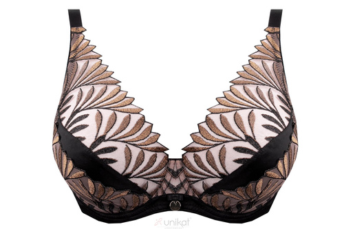 Unikat Evani reggiseno soft nero ricamato comfort sostegno seno grande