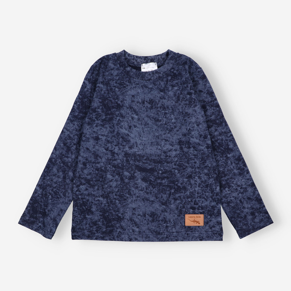 KAR-1021 Camicetta a maniche lunghe da ragazzo Lagarto Verde blu navy - cotone con elastan, produzione polacca