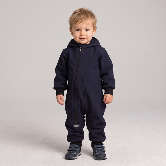 Tuta bambini Nicol 229084 Softshell con pile blu navy