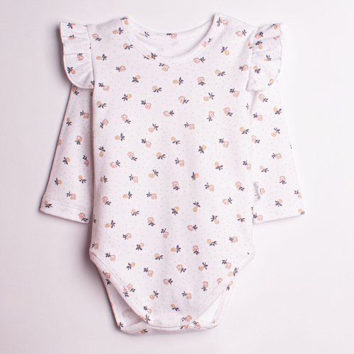 Body per bambina Nicol 220097 – 100% cotone, manica lunga, motivo floreale