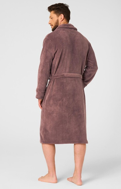 MGL 255 B25 Accappatoio marrone da uomo - classico, morbido, legato in vita